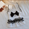 Polka Dot Pet Dress with Flutter Sleeves for Small Dogs and Cats