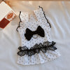 Polka Dot Pet Dress with Flutter Sleeves for Small Dogs and Cats
