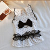 Polka Dot Pet Dress with Flutter Sleeves for Small Dogs and Cats