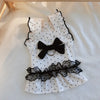Polka Dot Pet Dress with Flutter Sleeves for Small Dogs and Cats