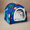 Semi-Enclosed Waterproof Pet Bed for Small Dogs & Cats