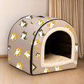 Semi-Enclosed Waterproof Pet Bed for Small Dogs and Cats