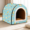 Semi-Enclosed Waterproof Pet Bed for Small Dogs & Cats