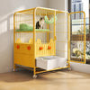 Indoor Multi-Level Cat Cage with Litter Box Area