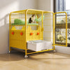 Indoor Multi-Level Cat Cage with Litter Box Area