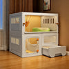 Indoor Cat Enclosure with Integrated Litter Box Area