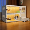 Indoor Cat Enclosure with Integrated Litter Box