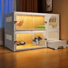 Indoor Cat Enclosure with Integrated Litter Box