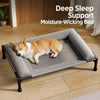 Elevated Three-Sided Faux Leather Dog Bed