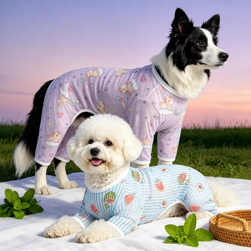 Four-Leg Mesh Dog Shirt with Printed Design