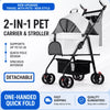 Foldable Pet Stroller with Detachable Carrier