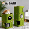 Multi-Level Cat Tree with Enclosed Bed and Scratching Board