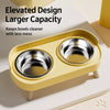 Elevated Double-Bowl Feeder for Small Dogs with Stainless Steel Bowls