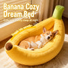 Banana-Shaped Pet Bed for Small Dogs & Cats