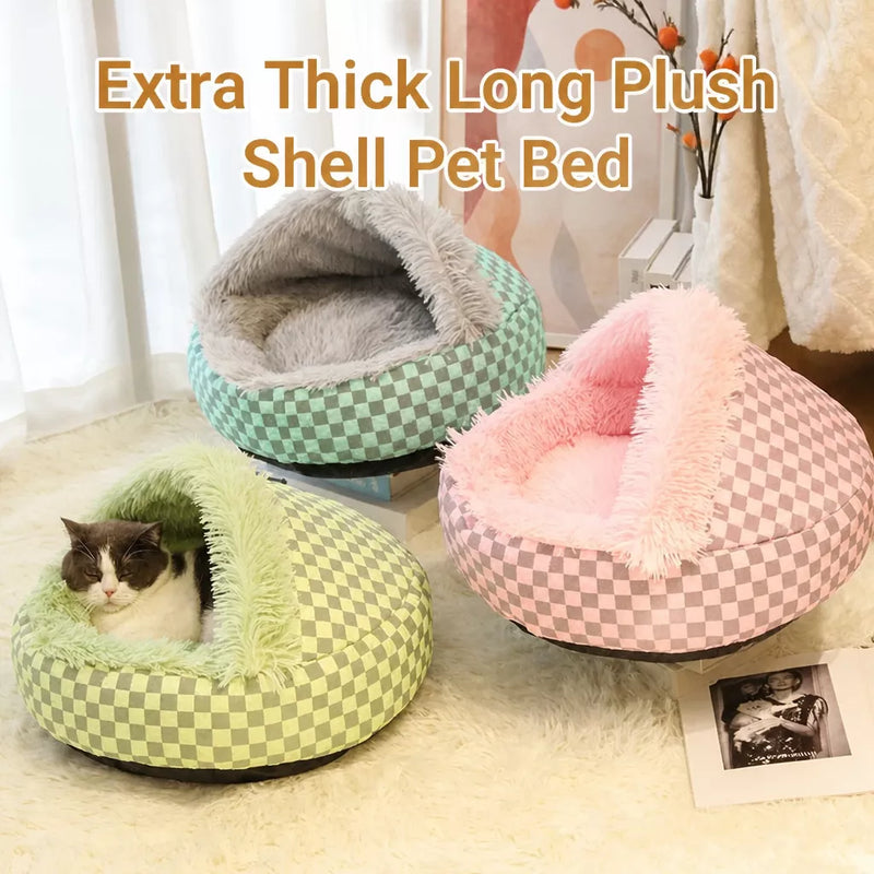 Semi-Enclosed Pet Bed for Cats and Dogs