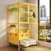 Indoor Multi-Level Cat Cage with Litter Box Area