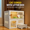 Indoor Cat Enclosure with Integrated Litter Box Area