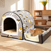 Semi-Enclosed Waterproof Pet Bed for Small Dogs & Cats