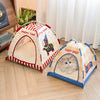 Foldable Semi-Enclosed Tent Bed for Cats and Small Dogs