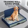 Dog Potty Tray with Wall Panel, Wire Grid, and Drawer