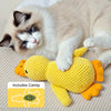 Yellow Duck Plush Cat Toy with Crinkle Paper and Catnip
