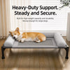 Elevated Three-Sided Faux Leather Dog Bed