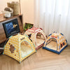 Foldable Semi-Enclosed Pet Tent Bed for Cats and Small Dogs