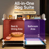 Indoor Small Dog Crate with Separate Toilet Tray