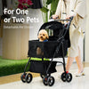 Foldable Pet Stroller with Detachable Carrier