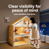 Roofed Multi-Level Plastic Cat Condo with Litter Area