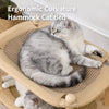 Two-Tier Wooden Cat Bed with Scratching Surface