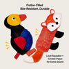 Squeaky Crinkle Dog Toy with Woodland Animal Designs