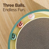 Large Round Kraft Paper Cat Scratcher Lounge with Play Balls