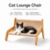 Wooden Cat Scratcher Lounge Bed with Sisal Scratching Surface
