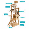 Large Solid Wood Cat Tree with Enclosed Capsule Spaces
