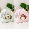 Indoor Pet Tent Bed with Reversible Cushion for Cats & Dogs