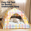 Semi-Enclosed Cat Tent Bed with Removable Mat