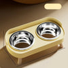 Elevated Double-Bowl Feeder for Small Dogs with Stainless Steel Bowls