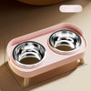Elevated Double-Bowl Feeder for Small Dogs with Stainless Steel Bowls