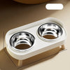 Elevated Double-Bowl Feeder for Small Dogs with Stainless Steel Bowls